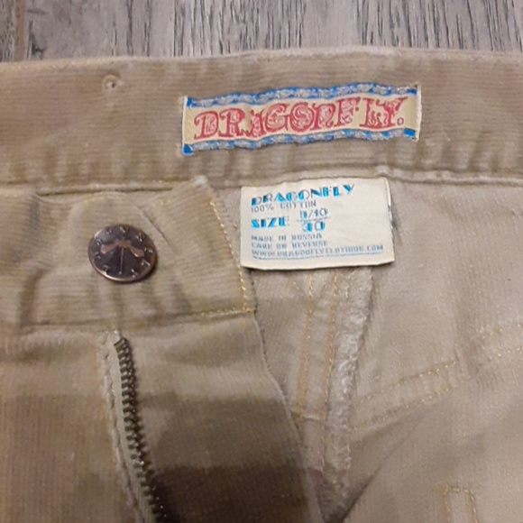 Dragonfly Clothing womens tan star corduroy pants - Picture 4 of 5